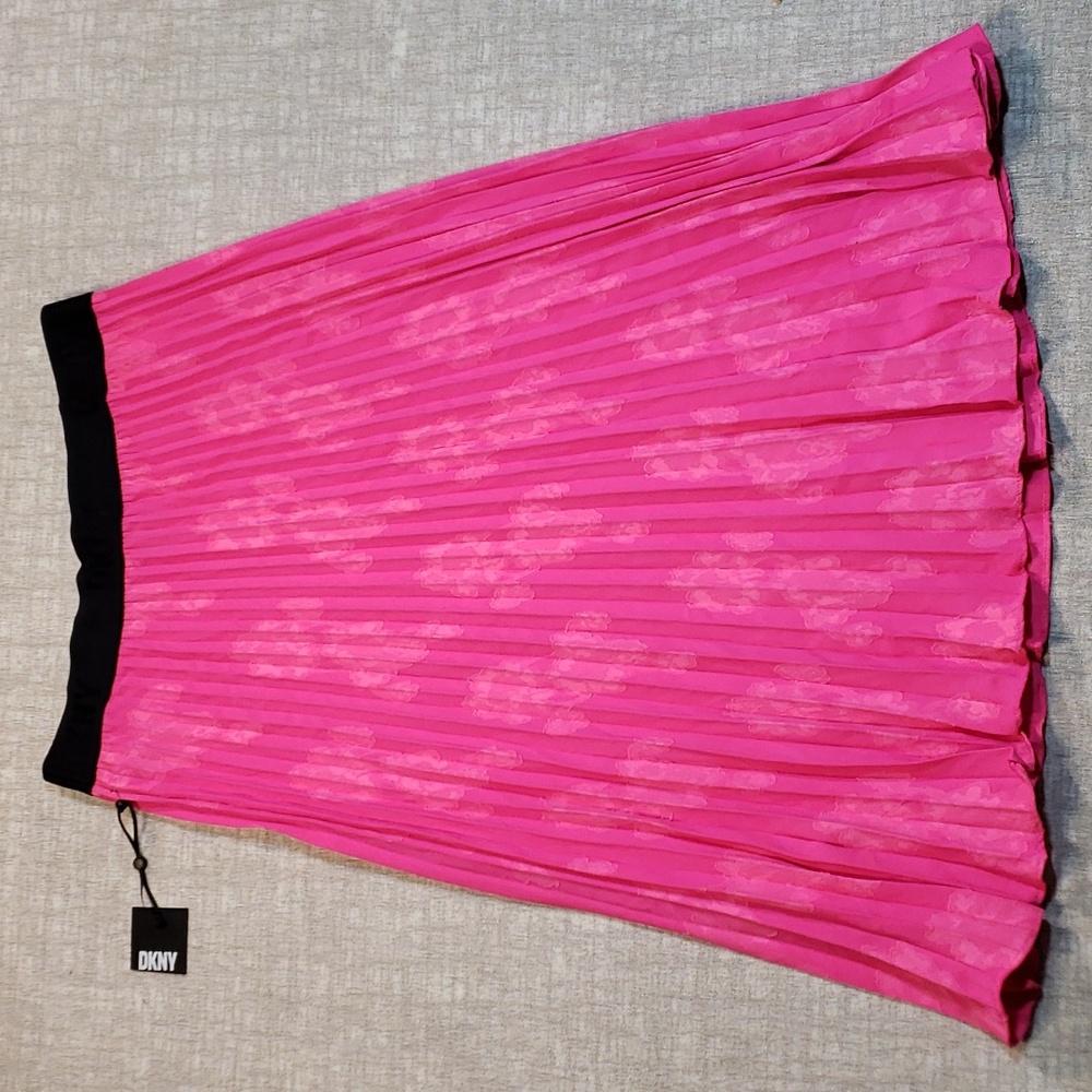 NWT DKNY Midi Pink and Black Skirt Size XL - Picture 7 of 7